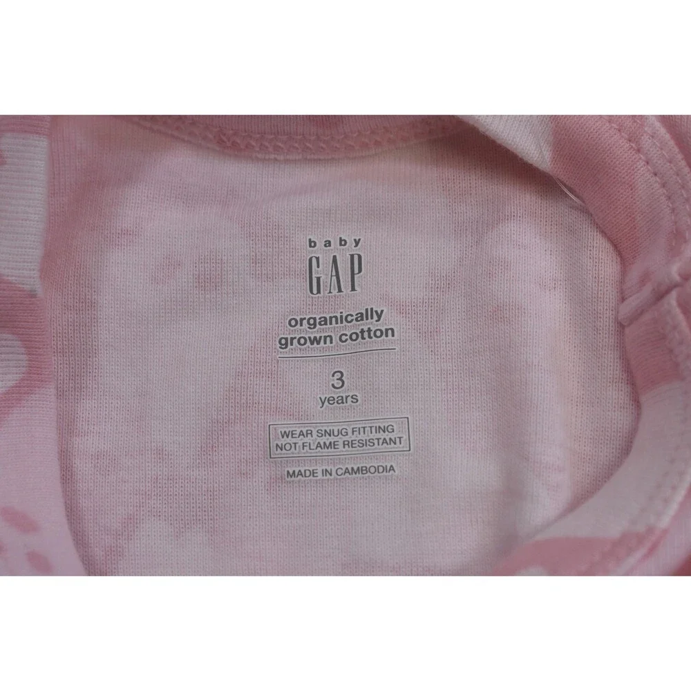 Baby Gap Pajama Set Kids 4 Pink Ghost Print Halloween 2 Piece Sleep Top Pants